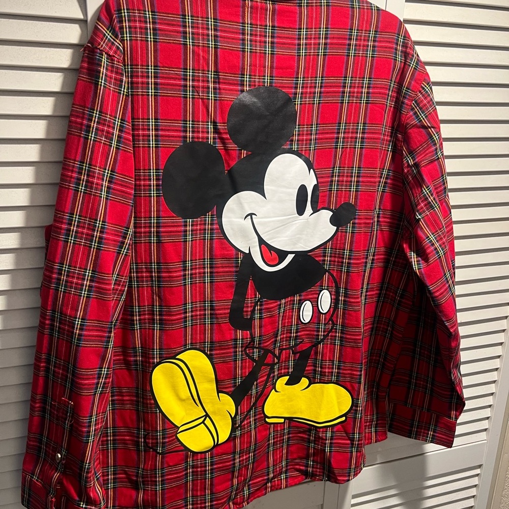 Disney Red Plaid Button-Up Shirt